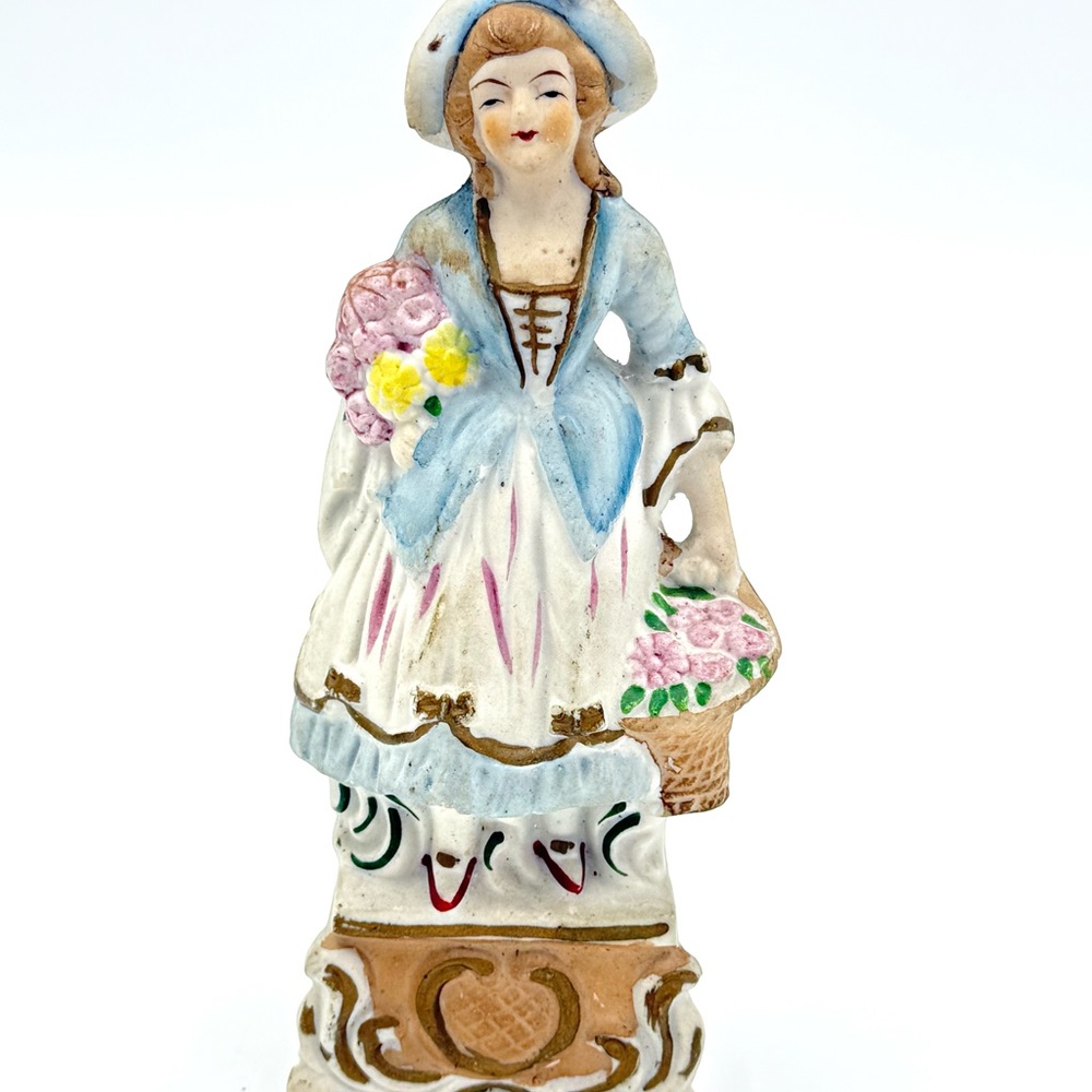 Vintage Hand Painted Occupied Japan Porcelain Figurine of Colonial Woman